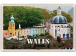 Vianmo Insegna Di Latta 12X18 Cm Wales United Kingdom Portmeirion