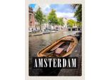 Vianmo Insegna In Legno 30X20 Cm Amsterdam Reiseziel Boot Holland