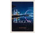 Vianmo Insegna In Legno 30X20 Cm Glasgow Scotland Retro Hafenstadt