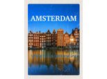Vianmo Insegna In Legno 30X20 Cm Retro Amsterdam Reiseziel Urlaub