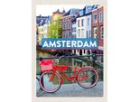 Vianmo Insegna In Legno 30X20 Cm Amsterdam Reiseziel Fahrrad