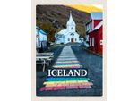 Vianmo Insegna In Legno 30X20 Cm Iceland Iselstaat Kirche