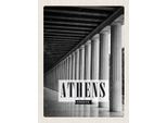 Vianmo Insegna In Legno 30X20 Cm Retro Athens Greece Antik