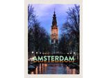Vianmo Insegna In Legno 30X20 Cm Amsterdam Reiseziel Munt Tower