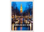 Vianmo Insegna In Legno 30X20 Cm Retro Amsterdam Munt Tower Nacht