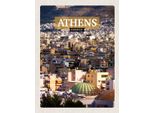 Vianmo Insegna In Legno 30X20 Cm Athens Greece Blick Auf Die Stadt