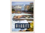 Vianmo Insegna In Legno 30X20 Cm Biarritz France Seebad Urlaubsort Meer