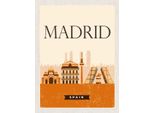Vianmo Insegna In Legno 30X20 Cm Retro Madrid Spain Malerisches Bild