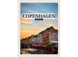 Vianmo Insegna In Legno 30X20 Cm Copenhagen Denmark Sonnenuntergang