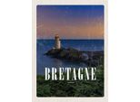 Vianmo Insegna In Legno 30X20 Cm Retro Bretagne France Leuchtturm