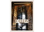 Vianmo Insegna In Legno 30X20 Cm Retro Dublin Ireland Bibliothek