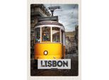 Vianmo Insegna In Legno 30X20 Cm Lisbon Portugal StraßEnbahn 28