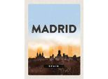 Vianmo Insegna In Legno 30X20 Cm Madrid Spain Retro Malerisches Bild