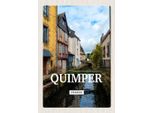 Vianmo Insegna In Legno 30X20 Cm Quimper France Altstadt Fluss