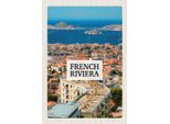 Vianmo Insegna In Legno 30X20 Cm French Riviera Meer Panorama