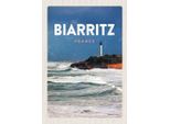 Vianmo Insegna In Legno 30X20 Cm Biarritz France Meer Urlaub