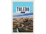 Vianmo Insegna In Legno 30X20 Cm Toledo Spain Panorama Stadt