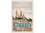 Vianmo Insegna In Legno 30X20 Cm Montamartre Paris Panorama Poster
