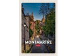 Vianmo Insegna In Legno 30X20 Cm Montmartre Paris Retro