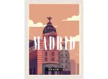 Vianmo Insegna In Legno 30X20 Cm Madrid Spain Retro Vintage Reiseziel