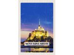 Vianmo Insegna In Legno 30X20 Cm Moint-Saint-Michel France Reiseziel