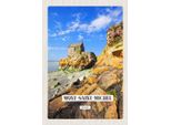 Vianmo Insegna In Legno 30X20 Cm Moint-Saint-Michel Reiseziel Tourismus