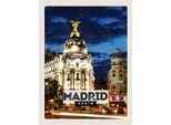 Vianmo Insegna In Legno 30X20 Cm Madrid Spain Retro Nacht Poster