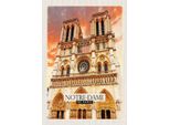 Vianmo Insegna In Legno 30X20 Cm Notre-Dame De Paris Architektur Kunst
