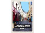 Vianmo Insegna In Legno 30X20 Cm Montmartre Paris Altstadt Reiseziel