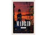 Vianmo Insegna In Legno 30X20 Cm Madrid Spain Sonnenuntergang