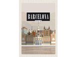 Vianmo Insegna In Legno 30X20 Cm Barcelona Spain Malerisches Bild
