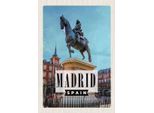 Vianmo Insegna In Legno 30X20 Cm Madrid Spanien Panorama