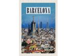 Vianmo Insegna In Legno 30X20 Cm Barcelona Spanien Blick Auf Stadt