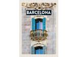 Vianmo Insegna In Legno 30X20 Cm Barcelona Spanien Balkon Trip