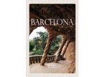 Vianmo Insegna In Legno 30X20 Cm Barcelona Spanien Natur Park