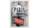 Vianmo Insegna In Legno 30X20 Cm Paris France Metro Reiseziel