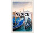 Vianmo Insegna In Legno 30X20 Cm Venice Venedig Boote Meer