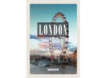 Vianmo Insegna In Legno 30X20 Cm London Engalnd London Eye