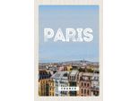 Vianmo Insegna In Legno 30X20 Cm Paris Panorama Blick Stadt