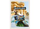 Vianmo Insegna In Legno 30X20 Cm Barcelona Spanien Park Trip