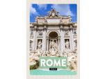 Vianmo Insegna In Legno 30X20 Cm Rom Italien Trevi Fountain Brunnen