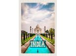 Vianmo Insegna In Legno 30X20 Cm Indien Taj Mahal Moschee Agra Garten