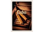 Vianmo Insegna In Legno 30X20 Cm Cuba Karibik Cubanische Zigarette