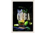 Vianmo Insegna In Legno 30X20 Cm Cuba Karibik Cocktail Limette