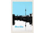 Vianmo Insegna In Legno 30X20 Cm Berlin Deutschland Schwarz Weiß Fluss