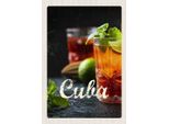 Vianmo Insegna In Legno 30X20 Cm Cuba Karibik Cocktail Limette Minze
