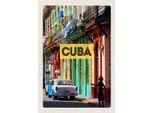 Vianmo Insegna In Legno 30X20 Cm Cuba Karibik Oldtimer Haus Gasse