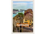 Vianmo Insegna In Legno 30X20 Cm Gardasee Italien Boote Blick Auf See