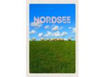 Vianmo Insegna In Legno 30X20 Cm Nordsee Wolken Wiese Schafe Natur