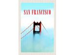 Vianmo Insegna In Legno 30X20 Cm San Francisco BrüCke Himmel Blau